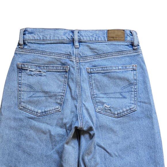 American Eagle Jeans Womens 0 Short Blue Stovepipe Strigid Mid Rise Distressed - Picture 10 of 16